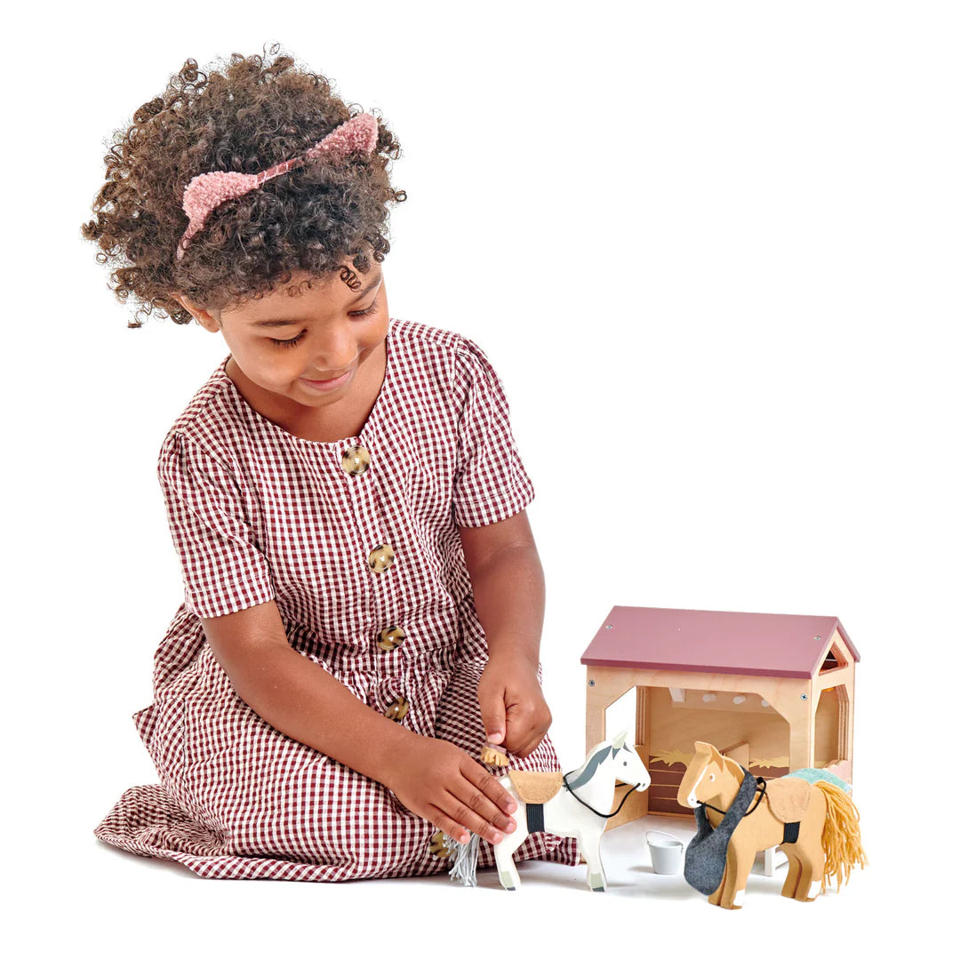 Horse Stable Wooden Toy Set