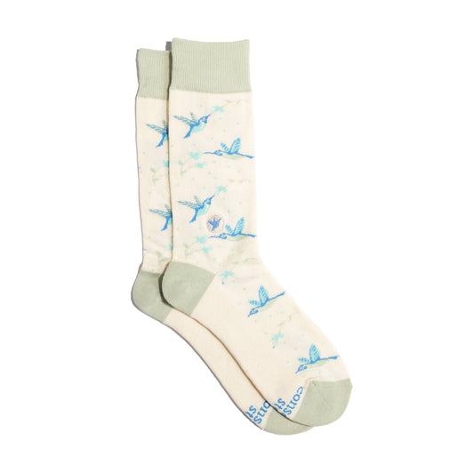 Socks that Protect Pollinators (Beige Hummingbirds): Small