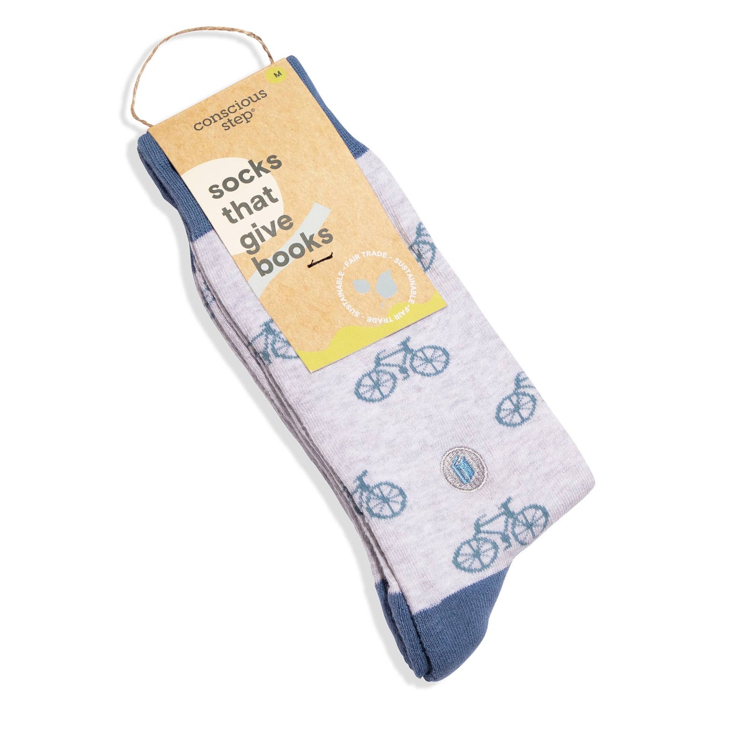 Socks that Give Books (Gray Bicycles): Small