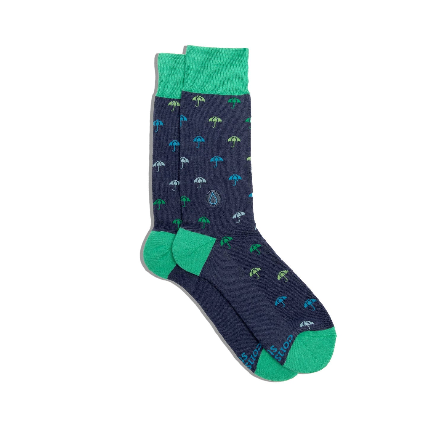 Socks that Give Water (Navy Umbrellas): Small