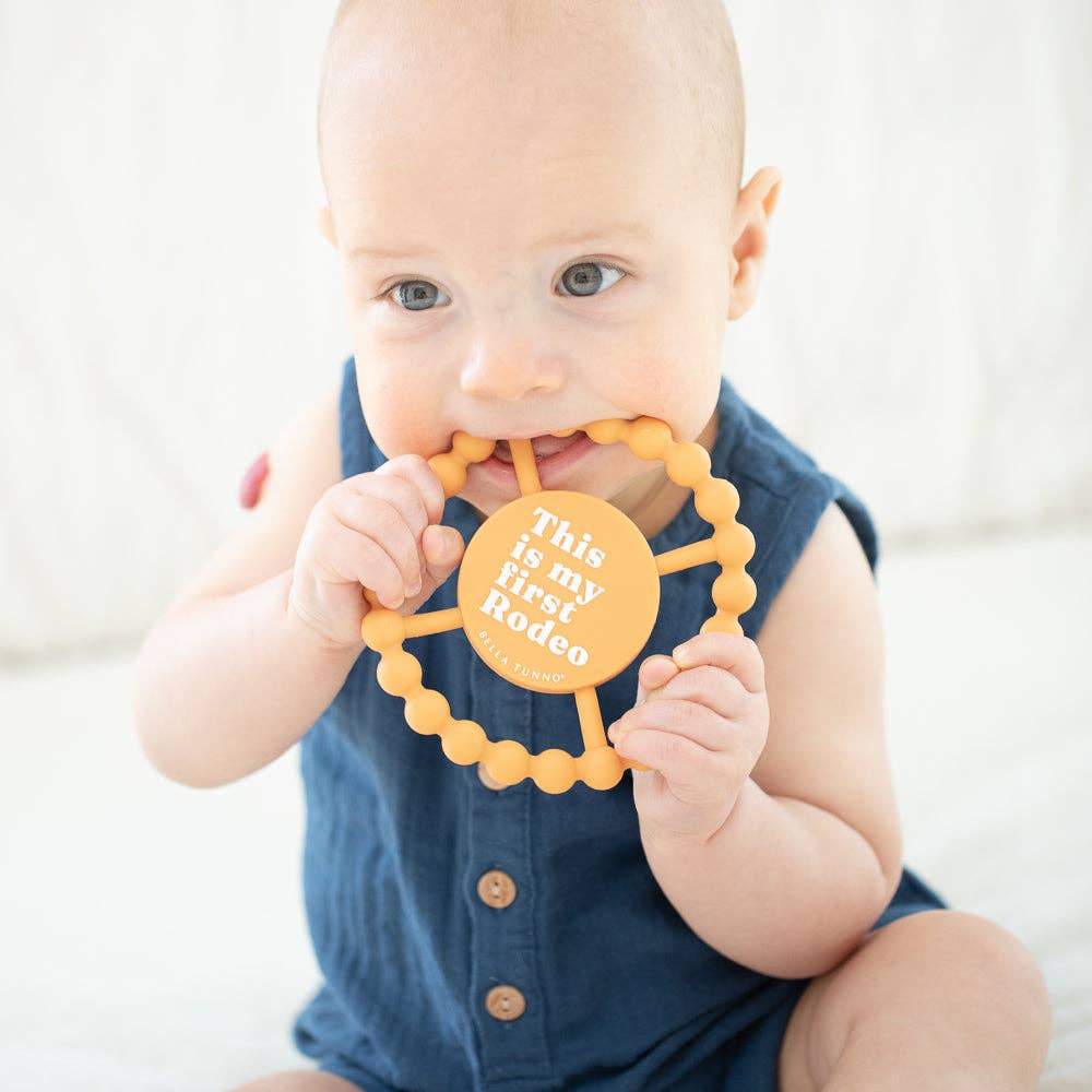 Orange This Is My First Rodeo Teether