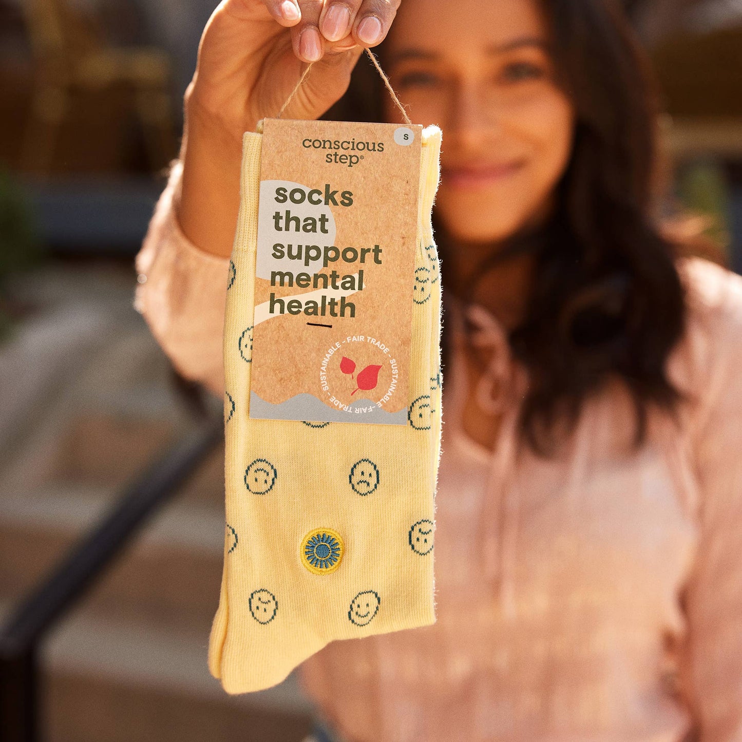 Socks that Support Mental Health (Smiley Faces): Small