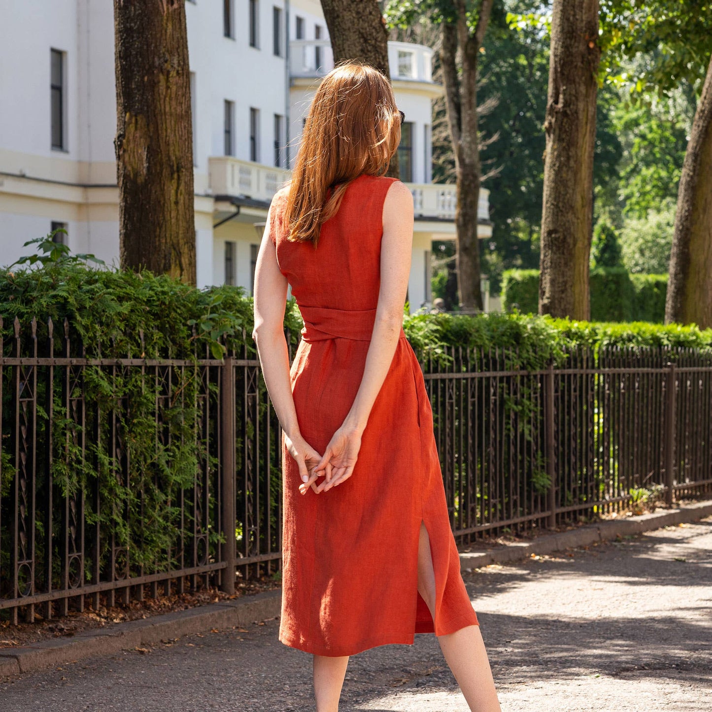 Hailey Wrap Dress - Natural Linen Color