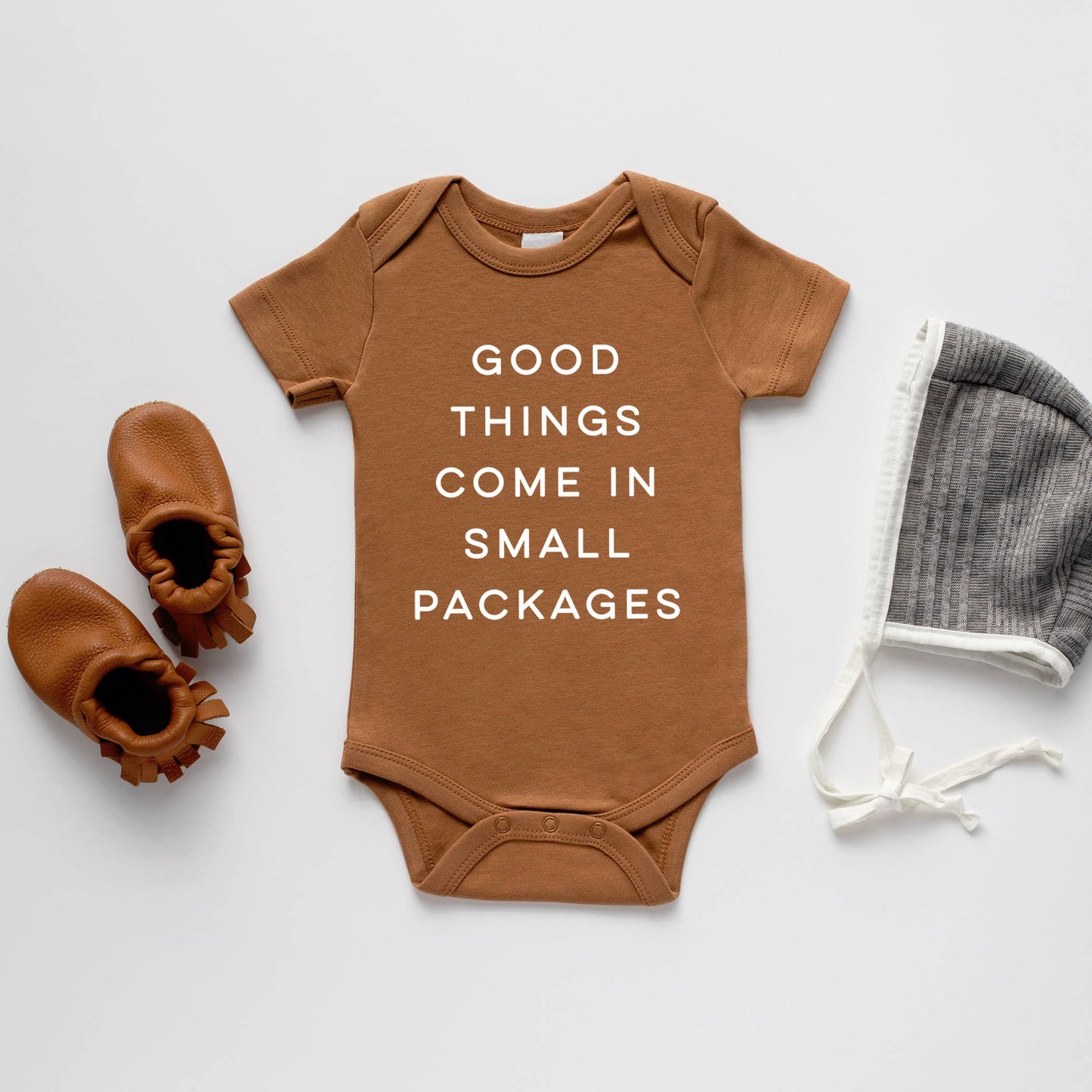 "Good Things Come In Small Packages" Organic Cotton Bodysuit