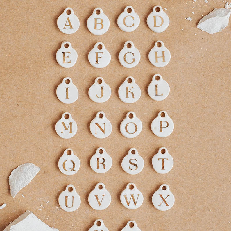 Ceramic Initial Charms