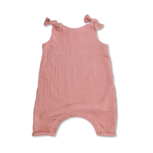 Muslin Knot Tie Overall-Baby/Toddler