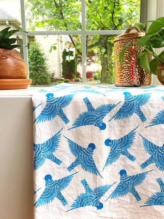 100% Cotton Bluebird Tea Towel