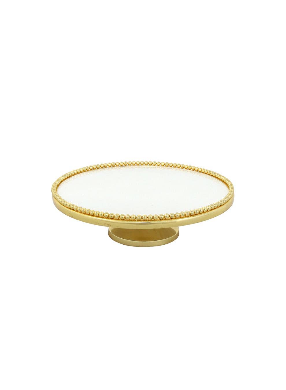 Cake Plate in White & Gold