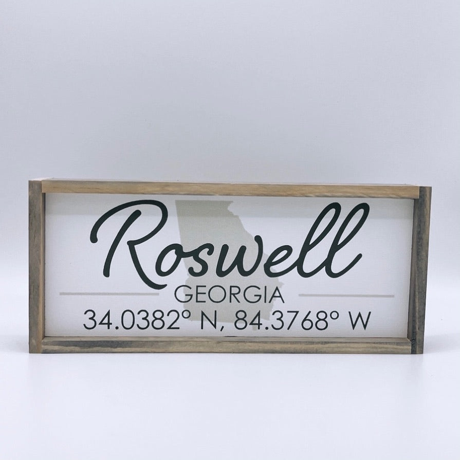 Roswell, GA wood sign