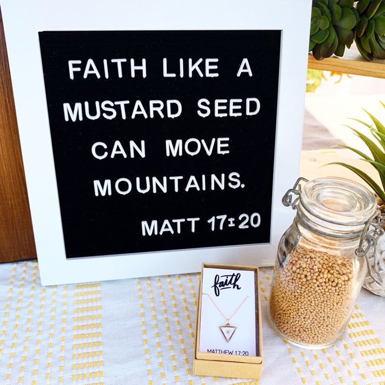 Faith Triangle Mustard Seed Necklace