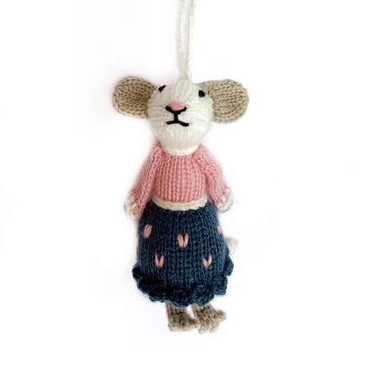 Mrs. Mouse Premium Knit Wool Ornament