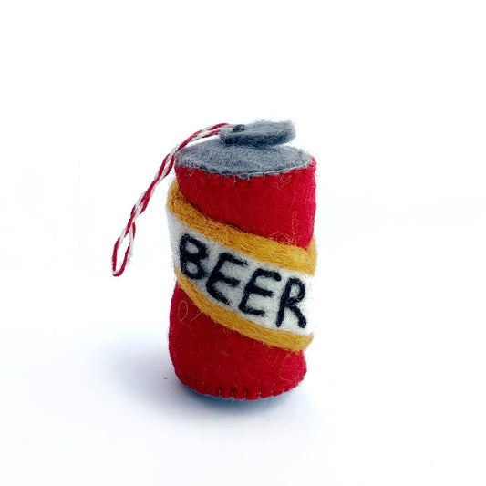 Beer Can Felt Wool Ornament