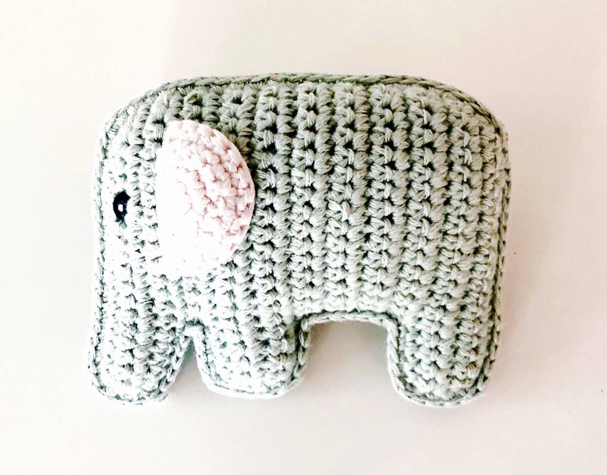 organic knit elephant rattle