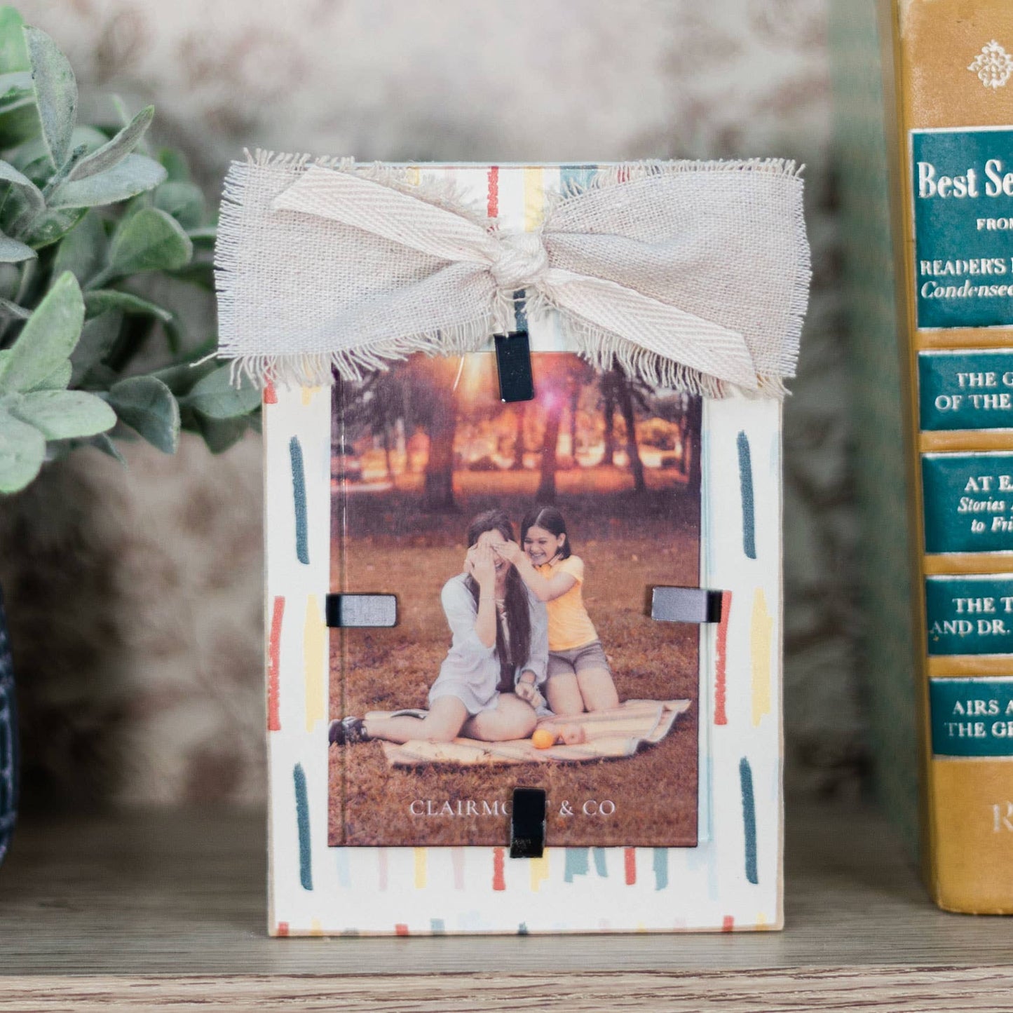 3x4 inch Wooden Printed Frame with Bow