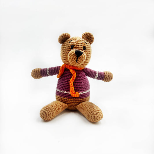 Teddy Bear Rattle Purple