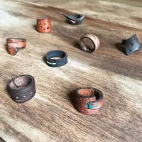 Mens Leather Rings